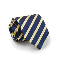 Navy Yellow Regimental Stripe Silk Tie - Savile Row