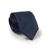 Navy Royal Blue Narrow Stripe Silk Tie - Savile Row