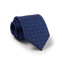 Navy Grey Paisley Silk Tie - Savile Row