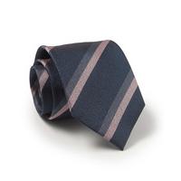 Navy Grey Pink Pinpoint Stripe Silk Tie - Savile Row