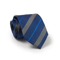Navy Grey Royal Blue Regimental Silk Tie - Savile Row
