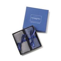 Navy Houndstooth Black Houndstooth Silk Pocket Square Gift Set - Savile Row