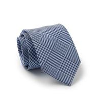 Navy Blue Prince Of Wales Silk Tie - Savile Row