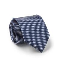 Navy White Diamond Silk Tie - Savile Row