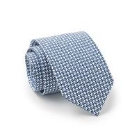 Navy White Daisy Cotton Print Slim Tie - Savile Row