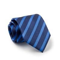 Navy Royal Blue Regimental Stripe Silk Tie - Savile Row
