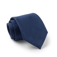 Navy Birdseye Textured Skinny Silk Tie - Savile Row