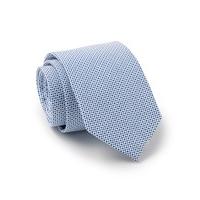 Navy White Spot And Cross Cotton Print Slim Tie - Savile Row