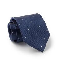 Navy Textured Spot Silk Tie - Savile Row