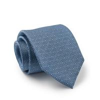 Navy Pale Blue Tile Design Silk Tie - Savile Row