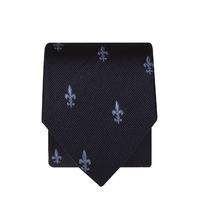 Navy With Sky Fleur De Lis Tie 100% Silk Tie