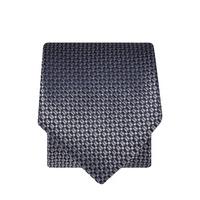 Navy With Silver And Blue Micro Check 100% Silk Tie