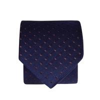 navy with mocca spot 100 silk tie