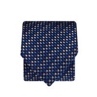 Navy With Blue And Silver Square 100% Silk Tie