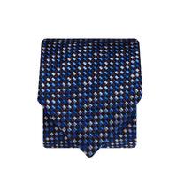 navy with blue and silver square 100 silk tie