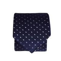 Navy With Silver Spot 100% Silk Tie