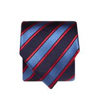 Navy With Red and Blue Stripe 100% Silk Tie