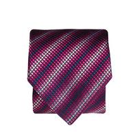 Navy With Purple, Lilac And Silver Diagonal Square 100% Silk Tie