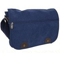 National Blue Canvas Messenger Bag With Front Zip - Summit