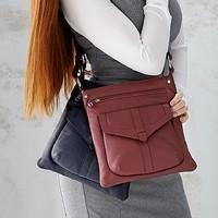 Navy Leather Cross­body Bag