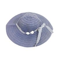 Navy Blue Ribbon Hat Size L Featuring Nautical Style Ribbon