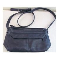 navy leather handbag