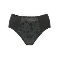 Naturana ladies floral jacquard medium control high waist shapewear briefs - Black