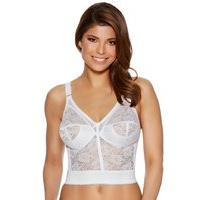 Naturana full cup non wired Wide adjustable straps longline panel lace bra - White