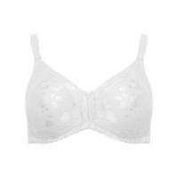 Naturana ladies non-wired jacquard minimiser extra support wide strap bra - White