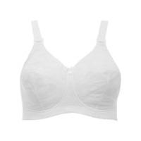 Naturana fuller bust Thick adjustable straps non-wired full soft cup floral bra - White