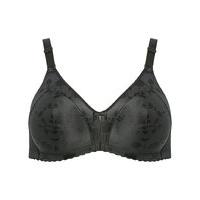 Naturana ladies non-wired jacquard minimiser extra support wide strap bra - Black