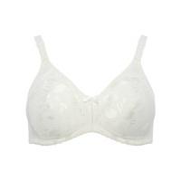 Naturana ladies non-wired jacquard minimiser extra support wide strap bra - Ivory