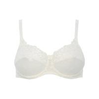 Naturana ladies balconette underwired scalloped edging lace embroidered bra - Ivory