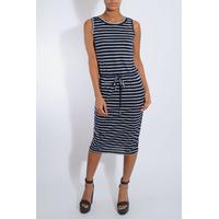 Navy And White Stripe Midi Dress