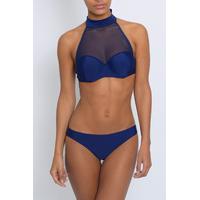 Navy Mesh Halter-neck Bikini