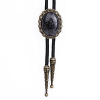 Native American Western Cowboy Artificial Black Onyx Bolo Tie Rodeo Men\'s Necktie