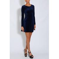 Navy Velvet Swing Dress