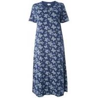 navy blue paisley butterfly print long nightdress navy