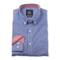 navy white gingham casual shirt xxxl lengthen by 2 savile row