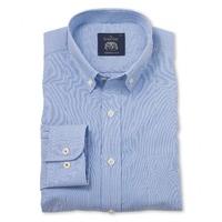 Navy White Fine Stripe Poplin Casual Shirt XXXL Lengthened - Savile Row