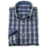 Navy Blue Green Check Shirt XXL Standard & Shortened - Savile Row