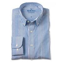 Navy Multi Stripe Buttondown Collar Shirt XL Standard & Shortened - Savile Row