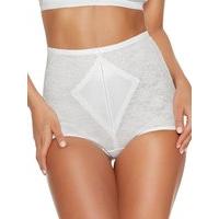 Naturana ladies lace high waist firm control shapewear briefs - White