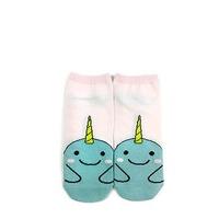 narwhal graphic ankle socks