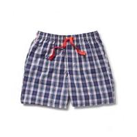 Navy Red White Large Check Lounge Shorts L - Savile Row