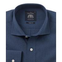 Navy Peached Smart-Casual Classic Fit Single Cuff Shirt S Lengthen by 2\