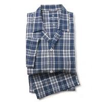 navy cream check brushed cotton pyjamas s savile row