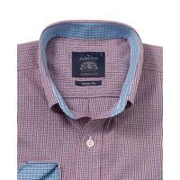 Navy Red Check Classic Fit Casual Shirt M Standard - Savile Row