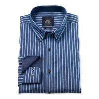 Navy Blue Twill Casual Shirt XL Standard - Savile Row