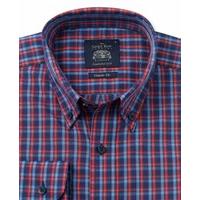 navy red blue check casual fit shirt xl standard savile row